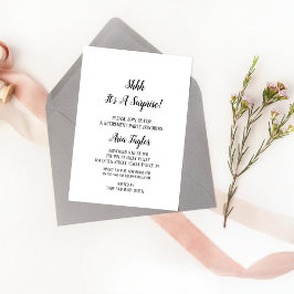 Invitation Shhh minimaliste C'est un parti de retraite surpri