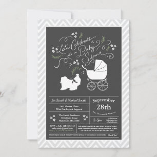 Invitation Shih Tzu Baby shower Neutre hommes-femmes