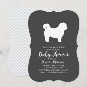 Invitation Shih Tzu Teddy Bear Chien Baby shower genre neutre