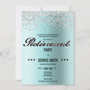 Invitation Shimmer Parties scintillant Argent Confetti Retr