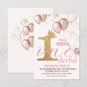 Invitation Shine Gold Crown Princesse BlushPremier anniversai