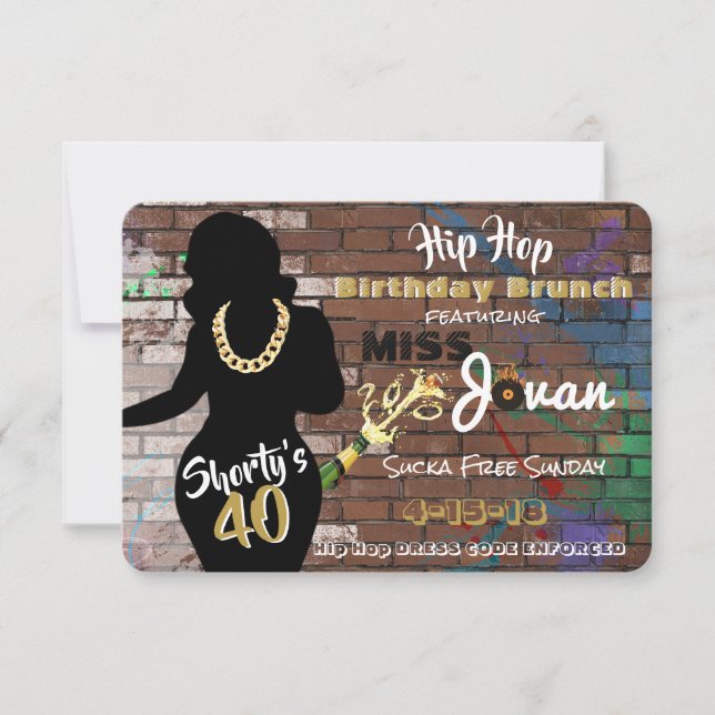 Invitation Shorty's 40 | Invitati Hip hop Urbain des années 9 (Devant)