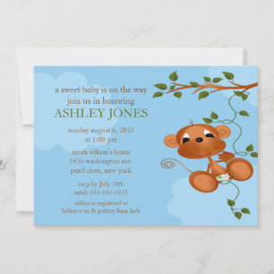 Invitation Shower Bébé Monkey