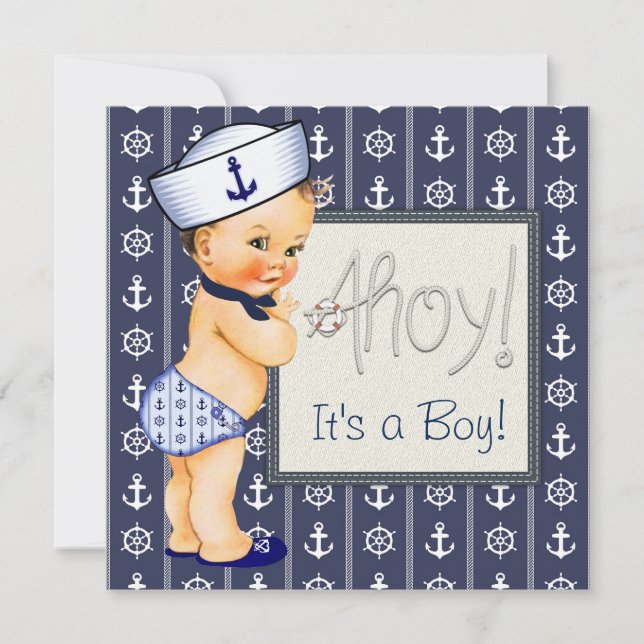 Invitation Shower pour bébé Petit Sailor (Devant)