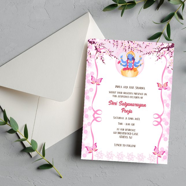 Invitation Shri Satyanarayan Pooja Hindu (Créateur téléchargé)