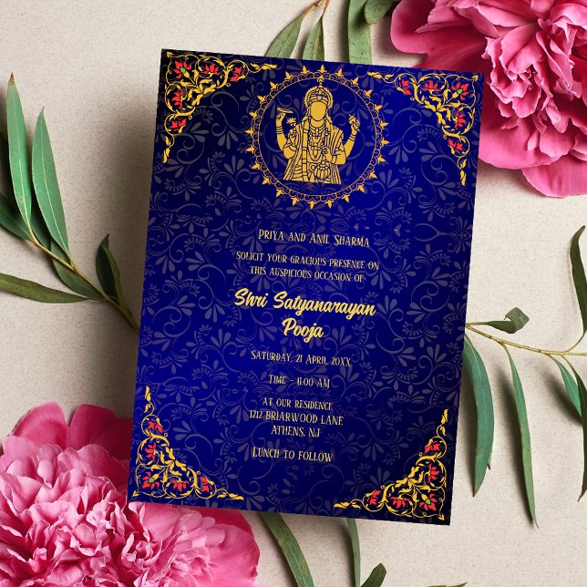 Invitation Shri Satyanarayan Pooja Hindu (Créateur téléchargé)