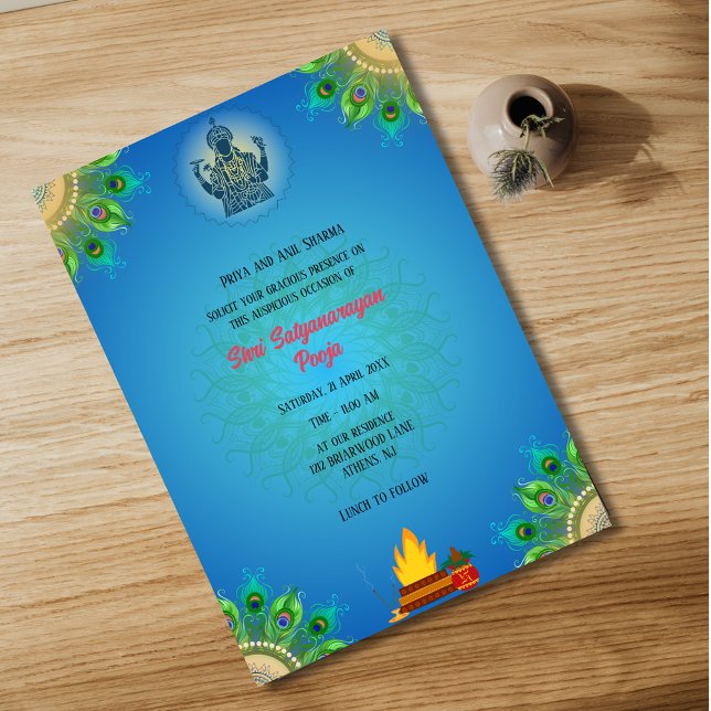 Invitation Shri Satyanarayan Pooja Hindu (Créateur téléchargé)