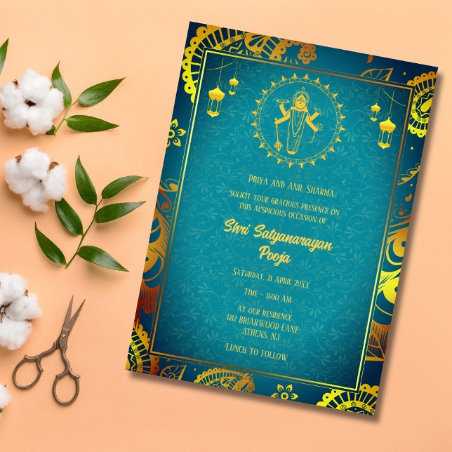 Invitation Shri Satyanarayan Pooja Hindu (Créateur téléchargé)