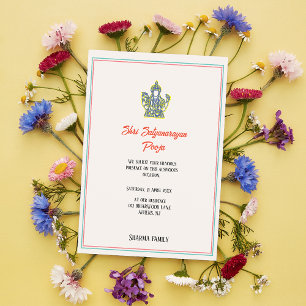 Invitation Shri Satyanarayan Pooja Minimal hindoue Indien