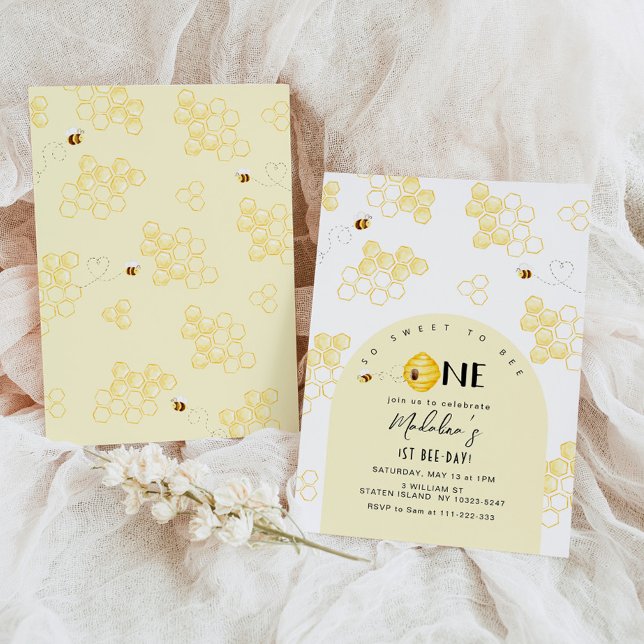 Invitation Si doux à être un premier jour d'abeille (Créateur téléchargé)