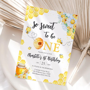 Invitation Si doux d'être un abeille pour un premier annivers