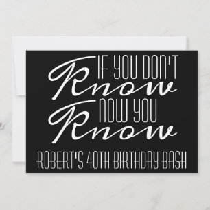 Invitation "Si vous ne savez pas" Party 
