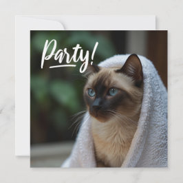 Invitation Siamese Chat dans l'invitation Spa PARTY