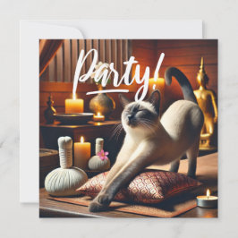 Invitation Siamese Chat dans l'invitation Spa PARTY