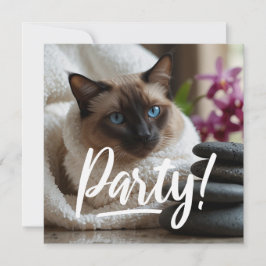 Invitation Siamese Chat dans l'invitation Spa PARTY