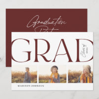 Side Typographie Graduation 2022 3 Photo Party Red