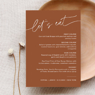 Invitation SIENNA Bohemian Mariage Dîner Menu 5x7