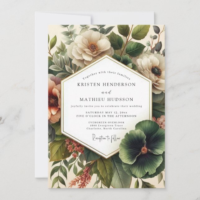 Invitation Sienna Classicist Bloom Wedding (Devant)