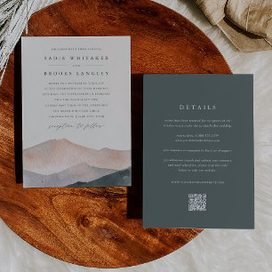 Invitation Sierra Dusk Mariage au coucher du soleil dans le