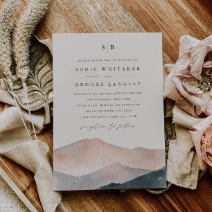 Invitation Sierra Dusk Mariage Monogramme du coucher du sol