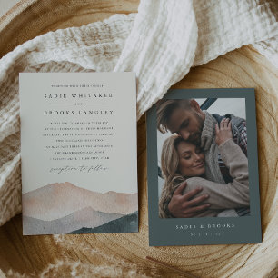 Invitation Sierra Dusk Mariage photo Desert Blush & Slate