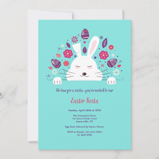 Invitation Siesta Easter Bunny Bunny (Devant)