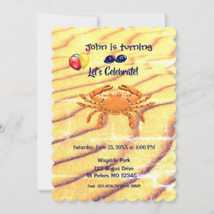 Invitation Signal crabe Anniversaire Cancer (21 juin - 22 jui
