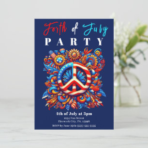 Invitation Signal de paix pour le Jour de l'4 juillet-Indépen