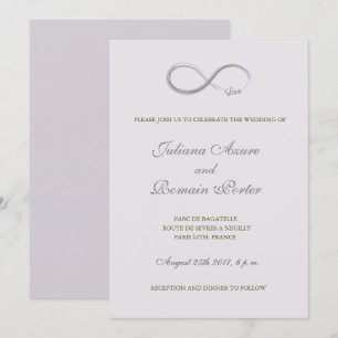 Invitation Signal d'infini lilas gris violet minimaliste Mari