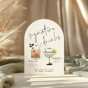Invitation Signature Boissons Cocktails personnalisés Arch Ba