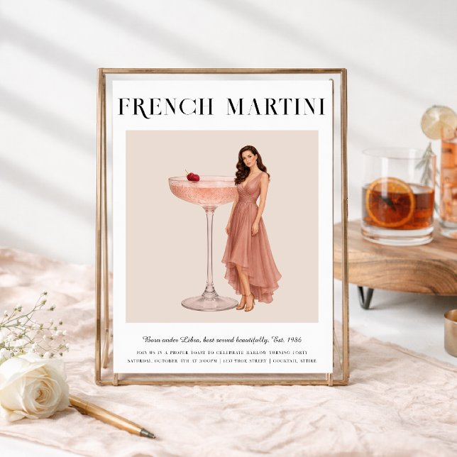 Invitation Signature Cocktail | Libra Zodiac Birthday (Créateur téléchargé)