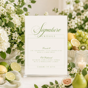 Invitation Signature Cocktails Classique Ivoire Vert