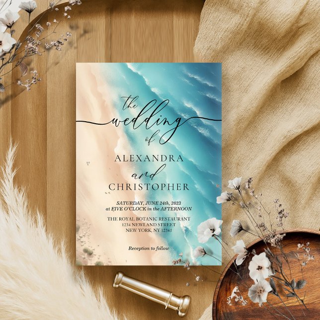 Invitation Signature été Ocean Beach Watercolor (Créateur téléchargé)