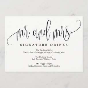 Invitation Signature mariage Boissons Signal - Belle Calligra