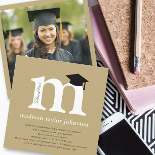 Invitation Signature Monogram M Promotion 2026 Diplômé(e) de 