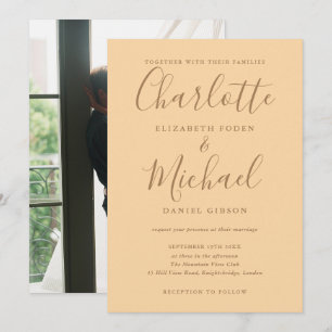 Invitation Signature Script Photo Champagne Mariage