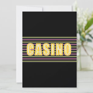 Invitation Signe Casino avec lettres de points Neon Polka
