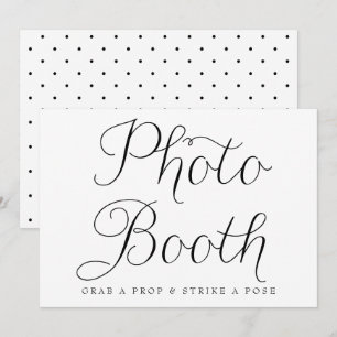 Invitation Signe de la cabine photo du Mariage de script noir