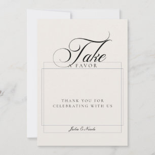 Invitation Signe de mariage classique ivoire noir Take A favo