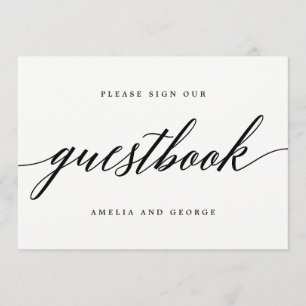 Invitation Signe du livre d'or - Script moderne