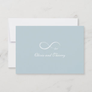 Invitation Signe Infini Bleu Gris Poussiéreux Blanc Réponse d