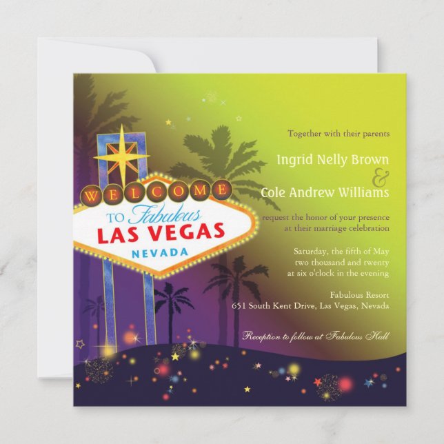 Invitation SIGNE Las Vegas Destination Mariage (Devant)