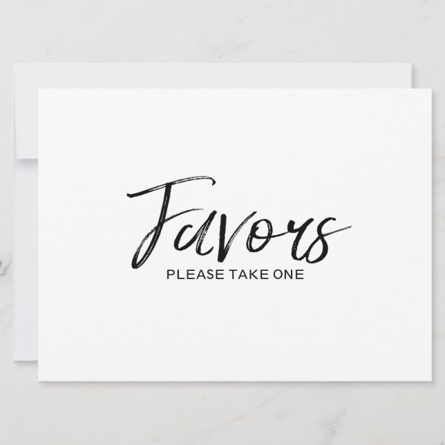 Invitation Signe mariage "Faveurs" | Style Lettré à la main (Devant)