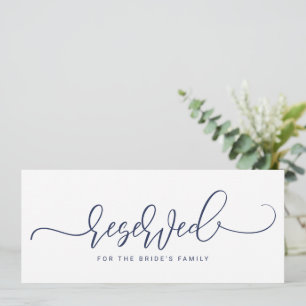 Invitation SIGNE mariage RÉSERVÉ BPOSY Script Marine Bleu