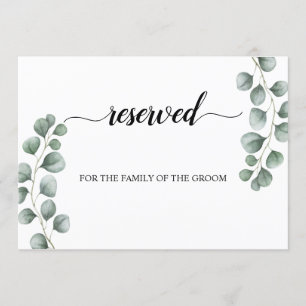 Invitation SIGNE Mariage RÉSERVÉ Eucalyptus vert
