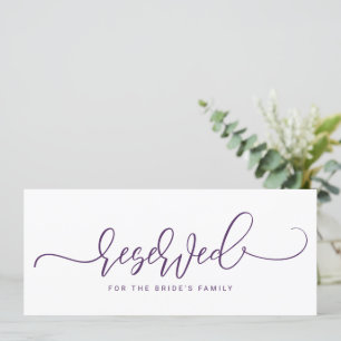 Invitation SIGNE mariage RÉSERVÉ Script gonflable Plum violet