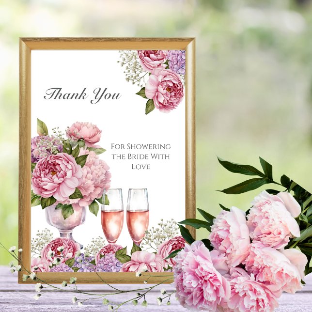 Invitation Signe "Merci" pour pétales et procureurs (Petals & Prosecco "Thank You" Sign)