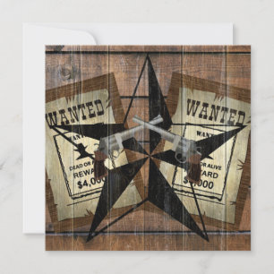 Invitation SIGNE Recherché Rustique Texas Star Western Double