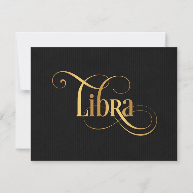 Invitation Signe Zodiac Tourbillonnant Librairie Gold en noir (Dos)