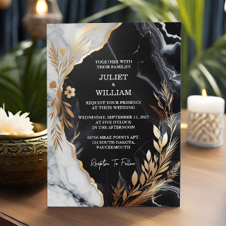 Invitation S'il s'agit de travaux naturels empilés Mariage en